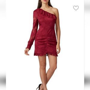 NWOT Alexis Laced One-Shoulder Ilana Cocktail Mini Dress Maroon Size Small